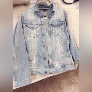 Armani Exchange A|X Men’s Distressed Icon Denim Jacket